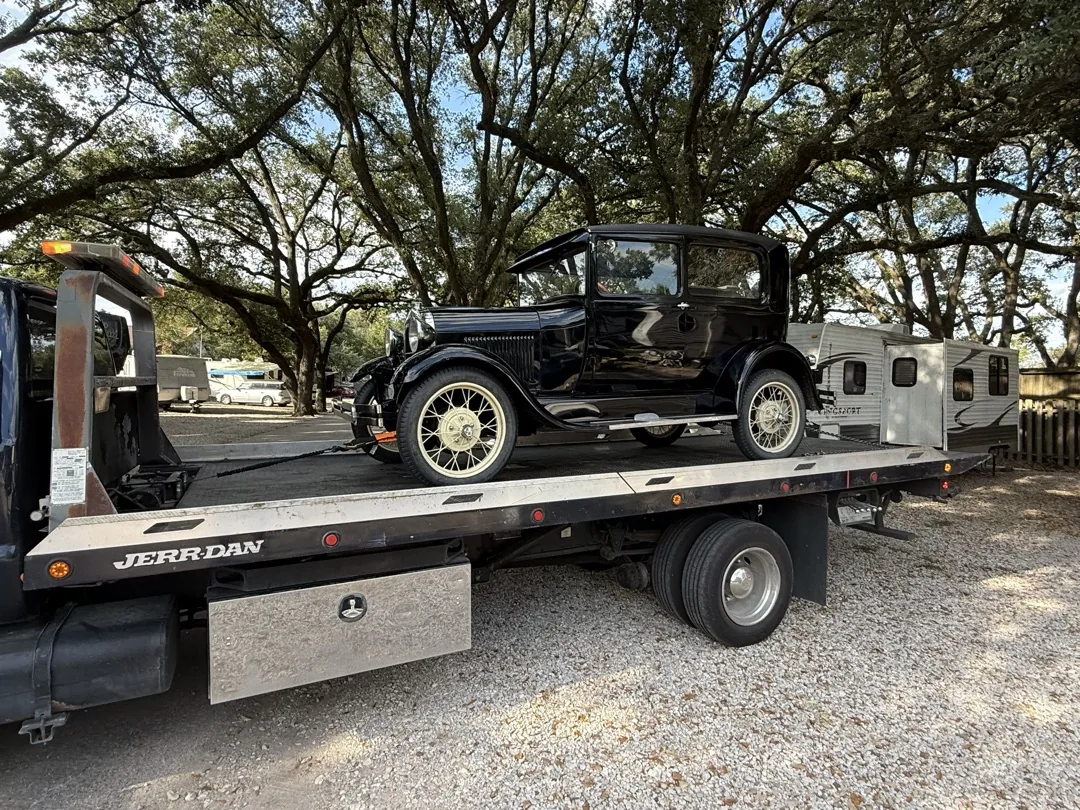 Ford Model A coupe — classic-car flatbed